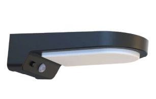 6W Solar Wall Light with PIR (Black)